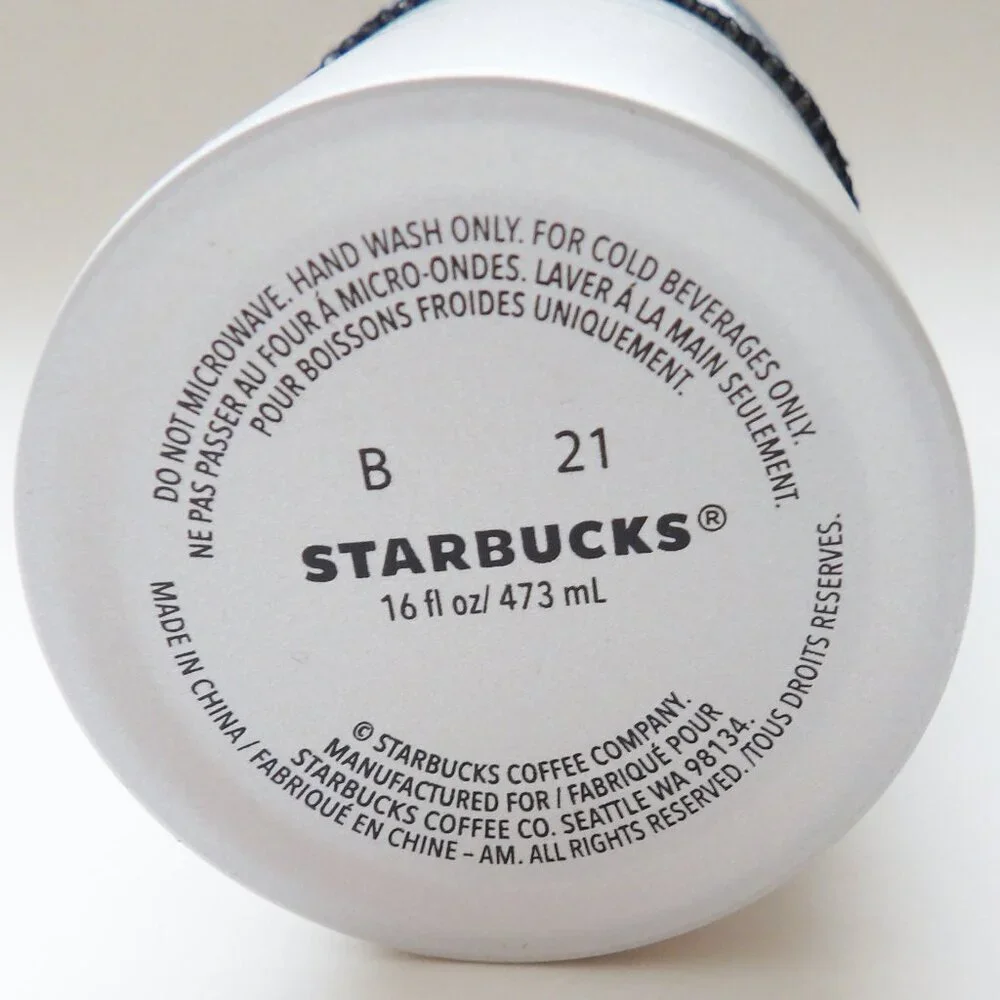 Starbucks White Pearlized Stainless Steel Travel Mug 16 oz. NEW w/ Bonus Wrapper - Picture 8 of 13